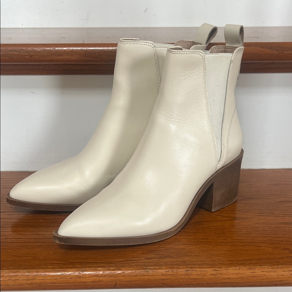 Steve Madden Cream Ankle Booties